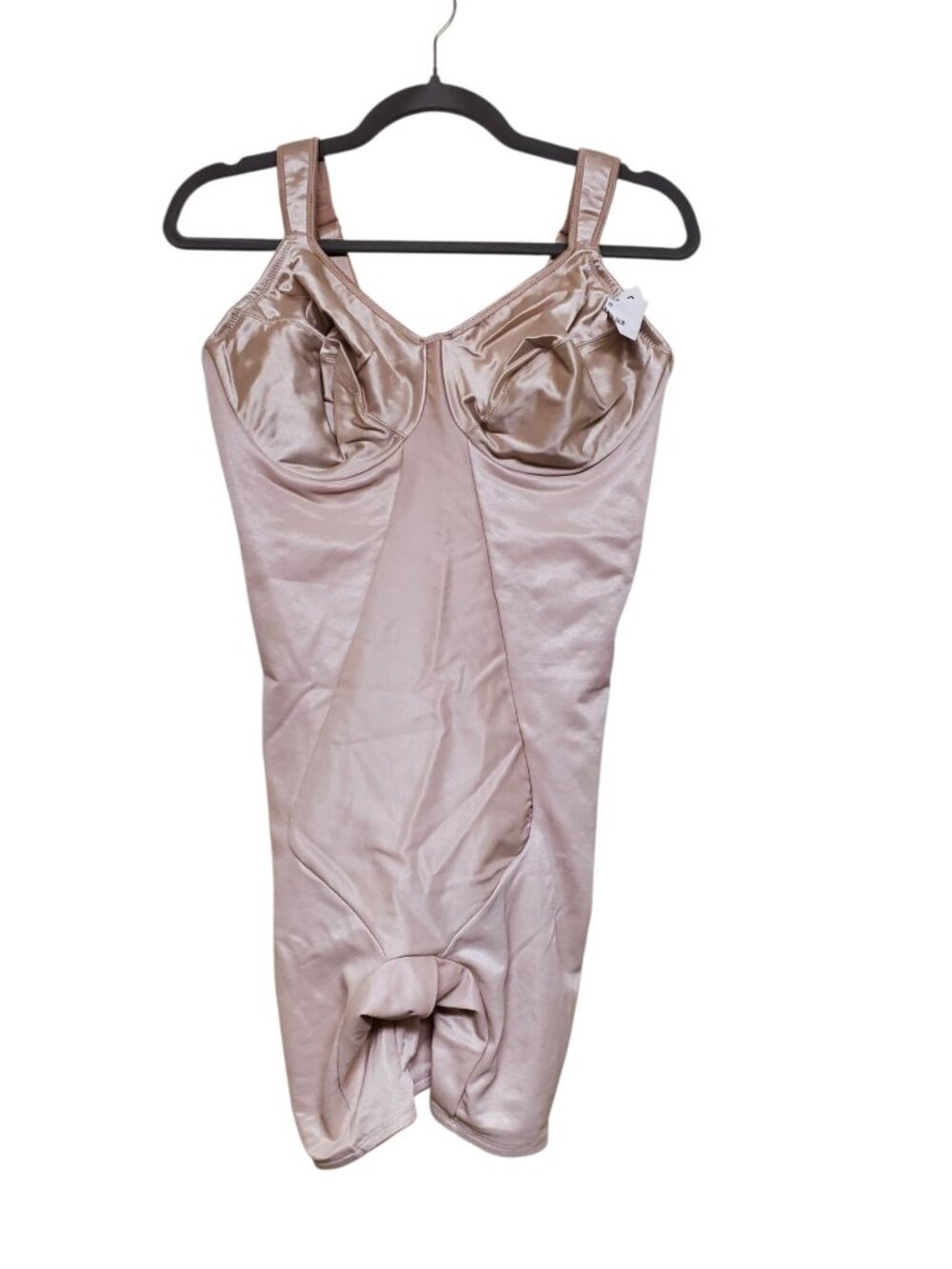 Delicates Beige Nude Wireless Step In Tummy Waist Thigh Bodysuit Shaper Plus 42D